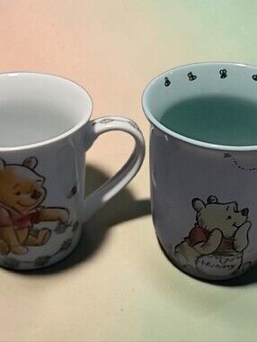 2 DISNEY WINNIE THE POOH coffee Mugs And Piglet Too. Disney Brand